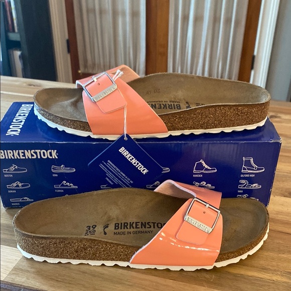 Birkenstock Shoes - Birkenstock madrid womens patent coral peach narrow fit asst.sizes LB